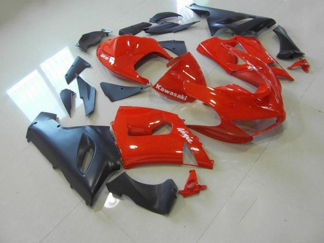 Kawasaki ZX6R 05-06 Verkleidungen - Rot und Matt Schwarz Kawasaki ZX6R 05-06 Verkleidungen - Rot und Matt Schwarz