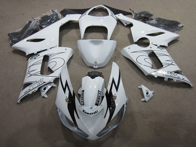 Kawasaki ZX6R 05-06 Verkleidungen - Weiß Ninja 636