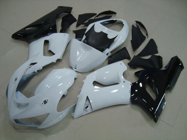 Kawasaki ZX6R 05-06 Verkleidungen - Weiß Schwarz Kawasaki ZX6R 05-06 Verkleidungen - Weiß Schwarz