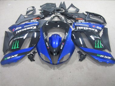 Kawasaki ZX6R 07-08 Verkleidungen - Schwarz Blaus Monster