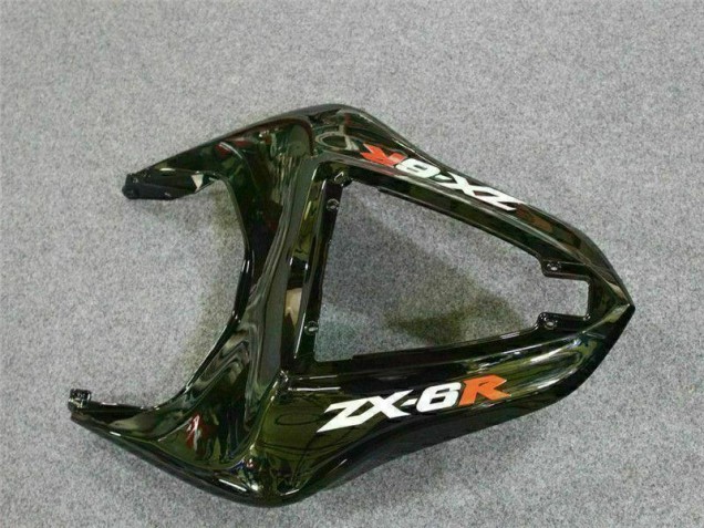 Kawasaki ZX6R 07-08 Verkleidungen - Schwarz rote Flamme