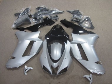 Kawasaki ZX6R 07-08 Verkleidungen - Silber Schwarz