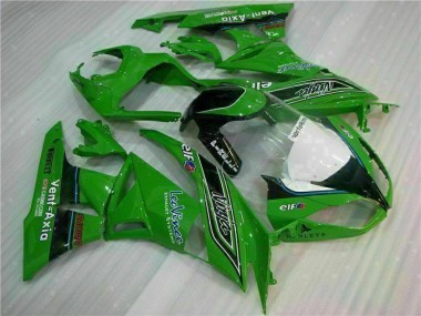 Kawasaki ZX6R 09-12 Verkleidungen - Grün Schwarzer LeoVince