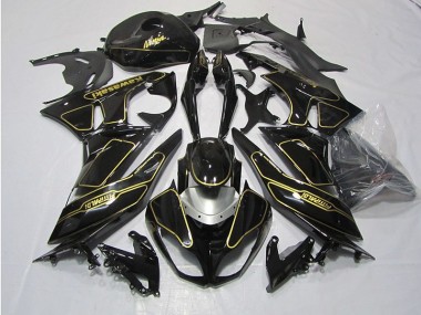 Kawasaki ZX6R 09-12 Verkleidungen - Schwarz Gold