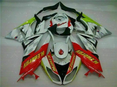 Kawasaki ZX6R 09-12 Verkleidungen - Weiß Rot H. Energy