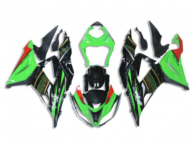 Kawasaki ZX6R 13-18 Verkleidungen - Grün Schwarz Kawasaki ZX6R 13-18 Verkleidungen - Grün Schwarz