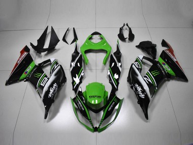 Kawasaki ZX6R 13-18 Verkleidungen - Grün Schwarz Weiß