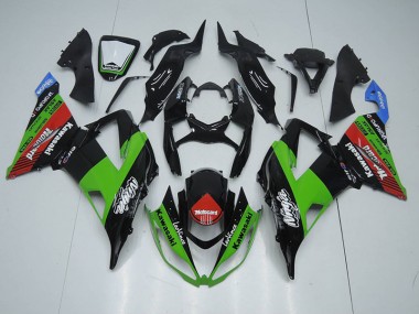 Kawasaki ZX6R 13-18 Verkleidungen - Schwarz Grün Rot Motocard
