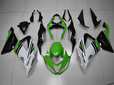 Kawasaki ZX6R 13-18 Verkleidungen - Schwarz Grün Weiß