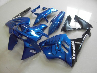 Kawasaki ZX9R 94-97 Verkleidung - Blau schwarze Flamme