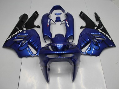 Kawasaki ZX9R 94-97 Verkleidungen - Blau schwarze Flamme