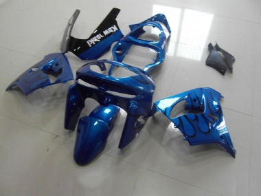 Kawasaki ZX9R 98-99 Verkleidungen - Blau schwarze Flamme