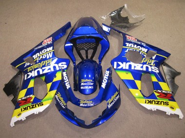 Suzuki GSXR 1000 K1 00-02 Verkleidungen - Blau Gelb Telefonica Movistar
