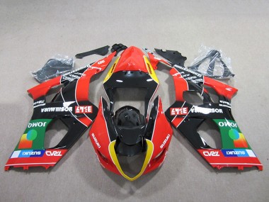 Suzuki GSXR 1000 K3 03-04 Verkleidungen - Rot Grün Schwarz