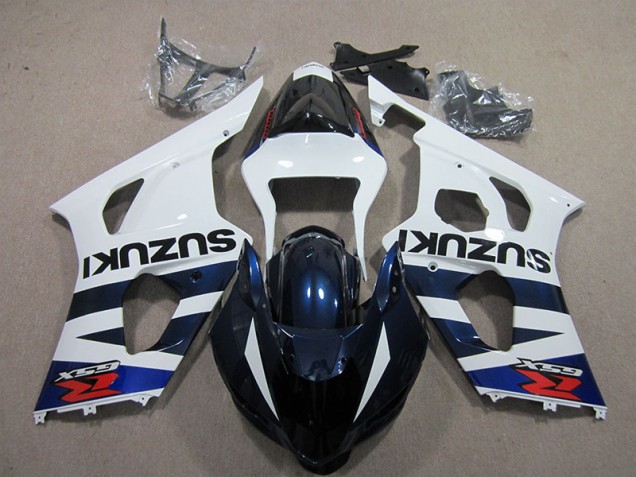 Suzuki GSXR 1000 K3 03-04 Verkleidungen - Weiß Blau Schwarz Aufkleber