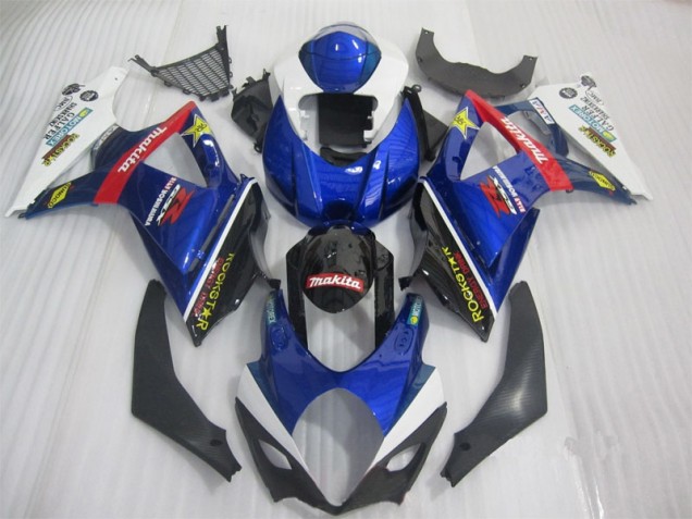 Suzuki GSXR 1000 K7 07-08 Verkleidungen - Blau Schwarz Rockstar