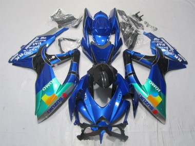Suzuki GSXR 1000 K7 07-08 Verkleidungen - BlauschwarzGrün Jomo