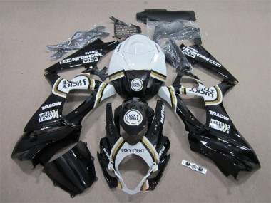 Suzuki GSXR 1000 K7 07-08 Verkleidungen - Schwarz Lucky Strike Weiß Motul