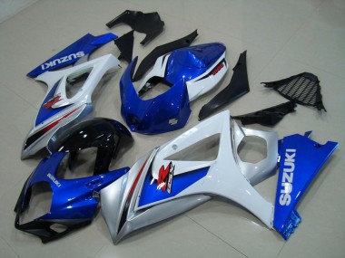 Suzuki GSXR 1000 K7 07-08 Verkleidungen - Weiß Blau