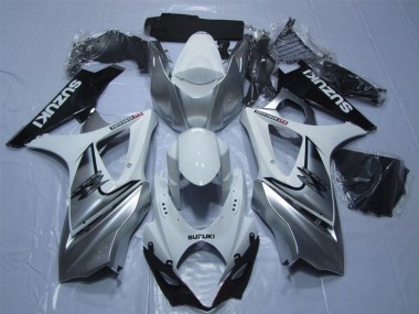 Suzuki GSXR 1000 K7 07-08 Verkleidungen - Weiß Silber Schwarz