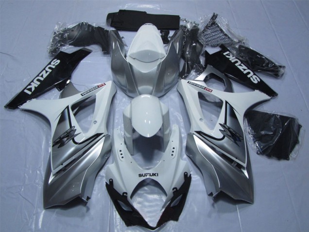 Suzuki GSXR 1000 K7 07-08 Verkleidungen - Weiß Silber Schwarz Suzuki GSXR 1000 K7 07-08 Verkleidungen - Weiß Silber Schwarz
