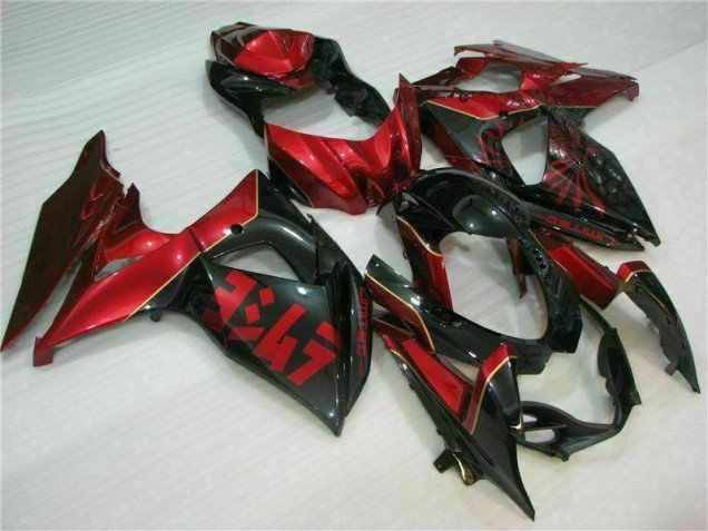 Suzuki GSXR 1000 K9 09-16 Verkleidungen - Rot Flamme Schwarz Suzuki GSXR 1000 K9 09-16 Verkleidungen - Rot Flamme Schwarz