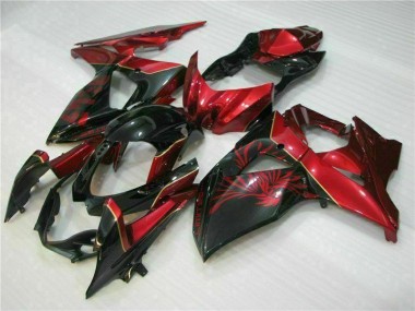 Suzuki GSXR 1000 K9 09-16 Verkleidungen - Rot Flamme Schwarz