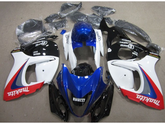 Suzuki GSXR 1300 Hayabusa 08-19 Verkleidungen - Weiß Blau Makita Suzuki GSXR 1300 Hayabusa 08-19 Verkleidungen - Weiß Blau Makita