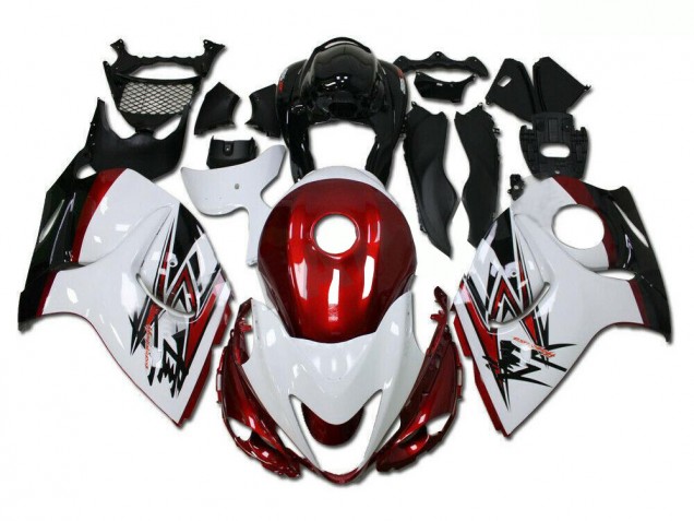 Suzuki GSXR 1300 Hayabusa 08-19 Verkleidungen - Weiß Rot Suzuki GSXR 1300 Hayabusa 08-19 Verkleidungen - Weiß Rot