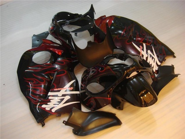 Suzuki GSXR 1300 Hayabusa 96-07 Verkleidung - Schwarz rote Flamme Suzuki GSXR 1300 Hayabusa 96-07 Verkleidung - Schwarz rote Flamme