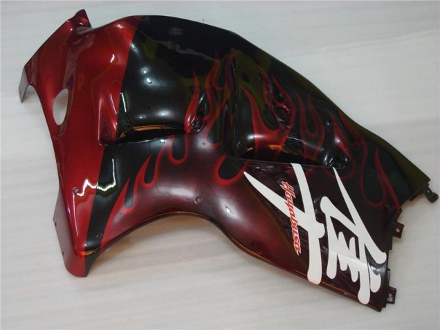 Suzuki GSXR 1300 Hayabusa 96-07 Verkleidung - Schwarz rote Flamme Suzuki GSXR 1300 Hayabusa 96-07 Verkleidung - Schwarz rote Flamme