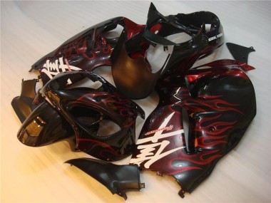 Suzuki GSXR 1300 Hayabusa 96-07 Verkleidung - Schwarz rote Flamme