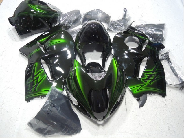 Suzuki GSXR 1300 Hayabusa 96-07 Verkleidungen - Schwarz Grün