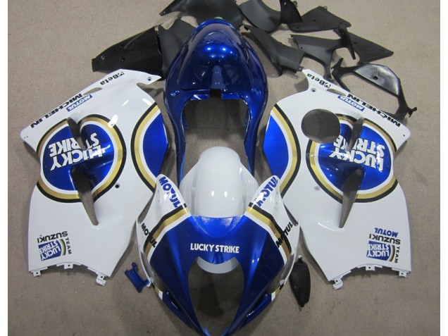 Suzuki GSXR 1300 Hayabusa 96-07 Verkleidungen - Weiß Lucky Strike Blau Motul Suzuki GSXR 1300 Hayabusa 96-07 Verkleidungen - Weiß Lucky Strike Blau Motul