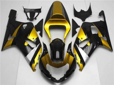 Suzuki GSXR 600 / 750 K1 K2 K3 01-03 Verkleidungen - Gold Schwarz