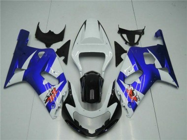 Suzuki GSXR 600 / 750 K1 K2 K3 01-03 Verkleidungen - Weiß Blau