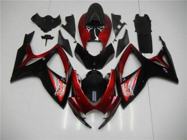 Suzuki GSXR 600 / 750 K6 06-07 Verkleidungen & Plastik - Rot Schwarz