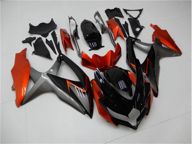 Suzuki GSXR 600 / 750 K8 08-10 Verkleidungen - Schwarz Orange Grau Suzuki GSXR 600 / 750 K8 08-10 Verkleidungen - Schwarz Orange Grau