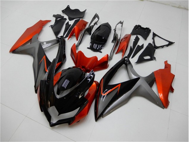 Suzuki GSXR 600 / 750 K8 08-10 Verkleidungen - Schwarz Orange Grau Suzuki GSXR 600 / 750 K8 08-10 Verkleidungen - Schwarz Orange Grau