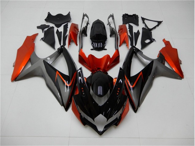 Suzuki GSXR 600 / 750 K8 08-10 Verkleidungen - Schwarz Orange Grau Suzuki GSXR 600 / 750 K8 08-10 Verkleidungen - Schwarz Orange Grau