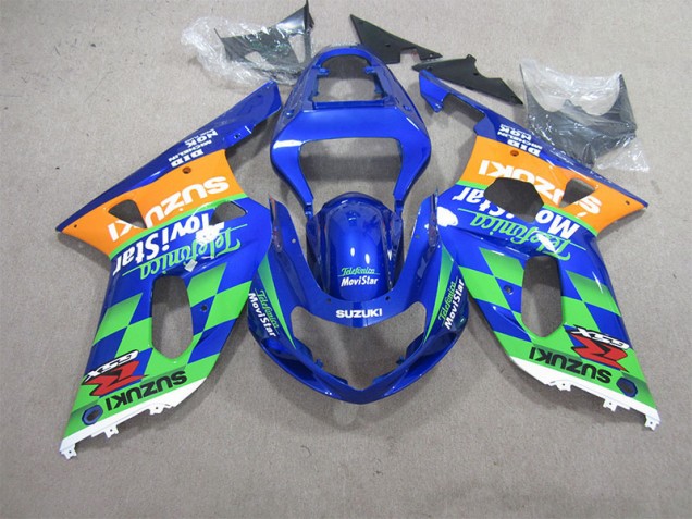 Suzuki GSXR 600 K1 K2 K3 01-03 Verkleidungen - BlauGrün Telefumia Movistar Suzuki GSXR 600 K1 K2 K3 01-03 Verkleidungen - BlauGrün Telefumia Movistar