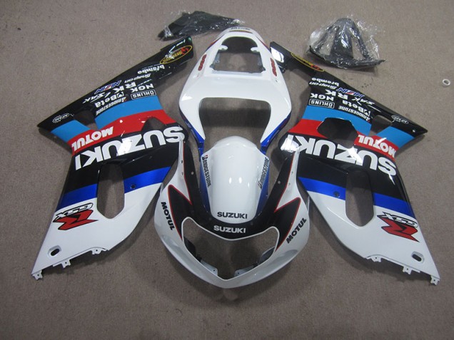 Suzuki GSXR 600 K1 K2 K3 01-03 Verkleidungen - Weiß Blau Motul Suzuki GSXR 600 K1 K2 K3 01-03 Verkleidungen - Weiß Blau Motul