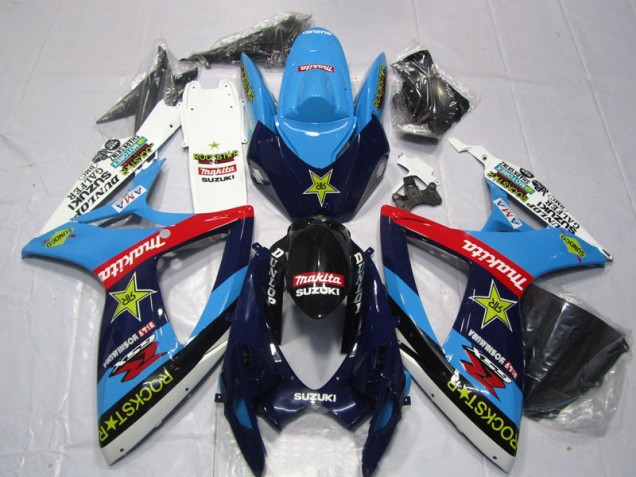 Suzuki GSXR 600 K6 06-07 Verkleidungen - Blau Weiß Rockstar Makita Suzuki GSXR 600 K6 06-07 Verkleidungen - Blau Weiß Rockstar Makita