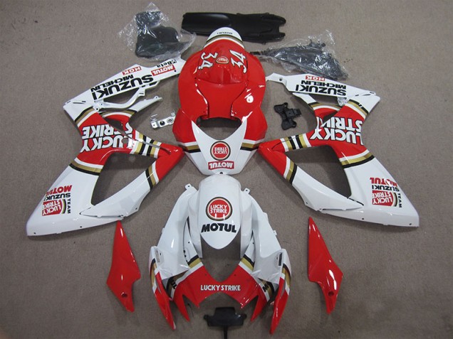 Suzuki GSXR 600 K6 06-07 Verkleidungen - Rot Weiß Lucky Strike Motul