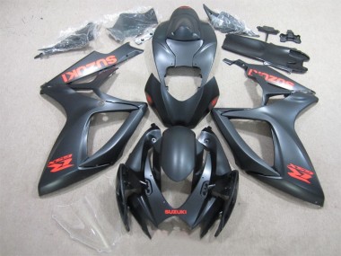 Suzuki GSXR 600 K6 06-07 Verkleidungen - Schwarz Rot Aufkleber