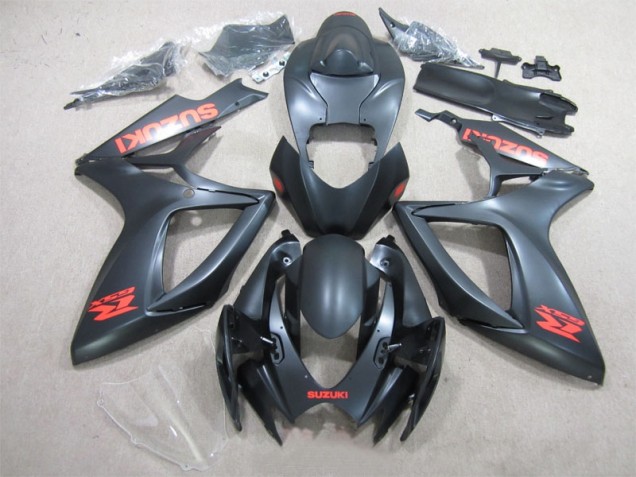 Suzuki GSXR 600 K6 06-07 Verkleidungen - Schwarz Rot Aufkleber