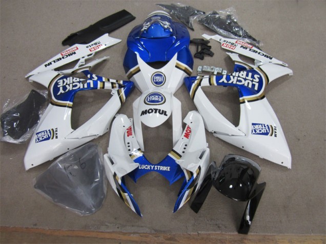 Suzuki GSXR 600 K6 06-07 Verkleidungen - Weiß Blau Lucky Strike Motul Suzuki GSXR 600 K6 06-07 Verkleidungen - Weiß Blau Lucky Strike Motul