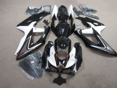 Suzuki GSXR 600 K8 08-10 Verkleidung - Schwarz Weiß