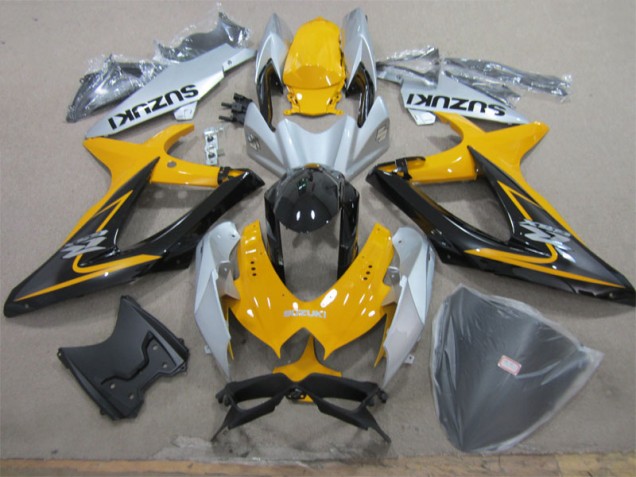 Suzuki GSXR 600 K8 08-10 Verkleidungen - Gelb Weiß Schwarz