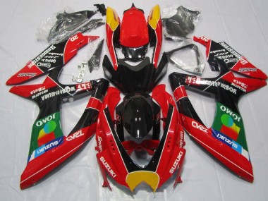 Suzuki GSXR 600 K8 08-10 Verkleidungen - Rot Schwarz Jomo
